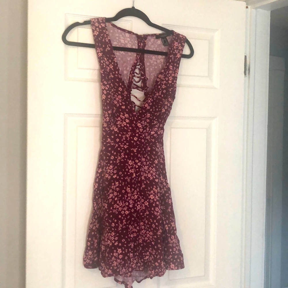 Open back floral mini dress